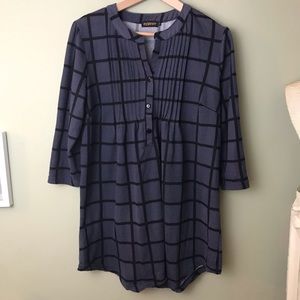 Reborn grey plaid ruched tunic dress large